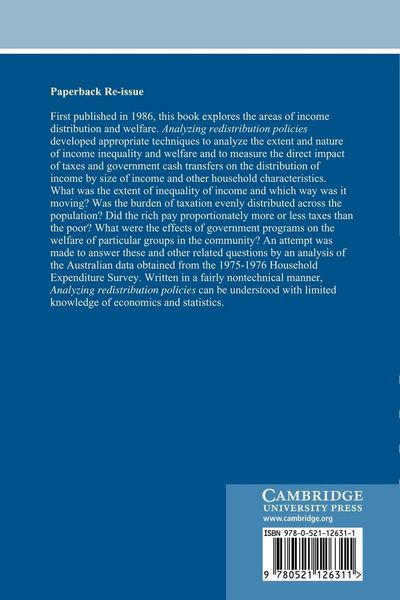 Produktbild: Analyzing Redistribution Policies