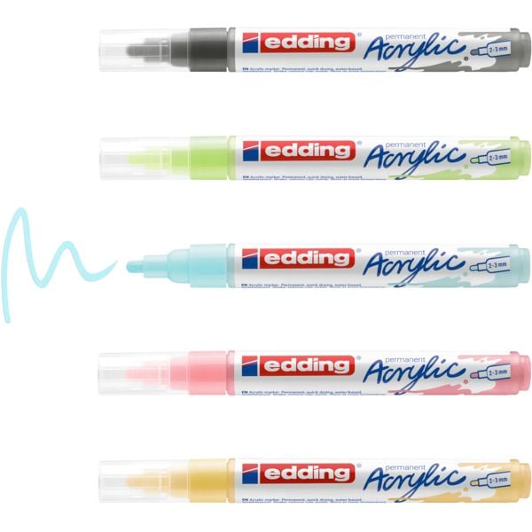 Produktbild: Edding Acrylmarker Acrylic 5100 Mittel 5er Set