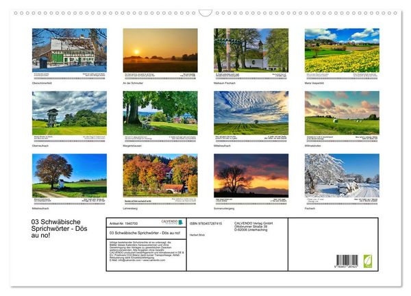 Produktbild: 03 Schw&auml;bische Sprichw&ouml;rter - D&ouml;s au no! (Wandkalender 2026 DIN A2 quer), CALVENDO Monatskalender