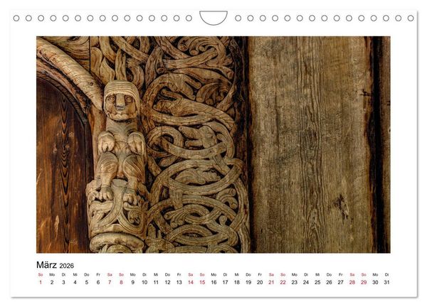Produktbild: Stabkirchen Norwegens - Mittelalterliche Mystik in Holz (Wandkalender 2026 DIN A4 quer), CALVENDO Monatskalender