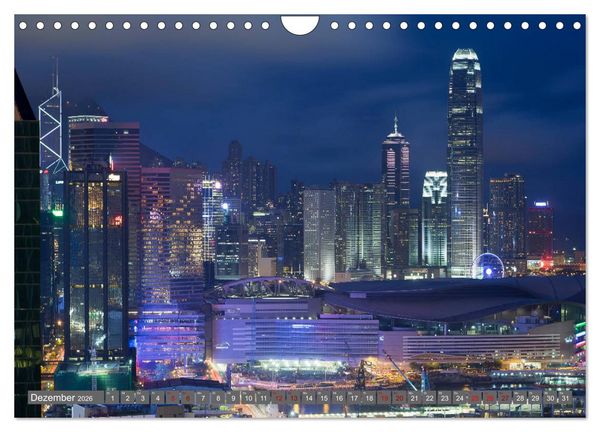 Produktbild: Hong Kong Citylights (Wandkalender 2026 DIN A4 quer), CALVENDO Monatskalender