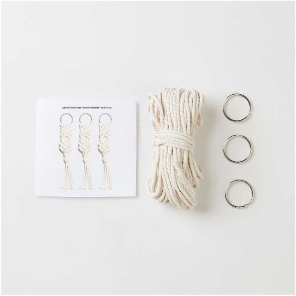Produktbild: Makramee Set, Schl&uuml;sselanh&auml;nger, 3 Stk &agrave; ca. 3x 15cm