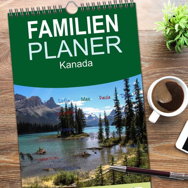Produktbild: Familienplaner 2026 - Kanada mit 5 Spalten (Wandkalender, 21 x 45 cm) CALVENDO