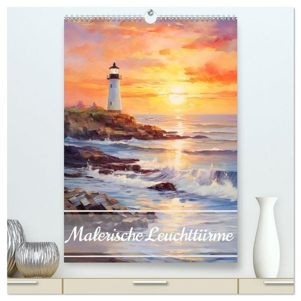 Malersiche Leuchttürme (hochwertiger Premium Wandkalender 2026 DIN A2 hoch), Kunstdruck in Hochglanz
