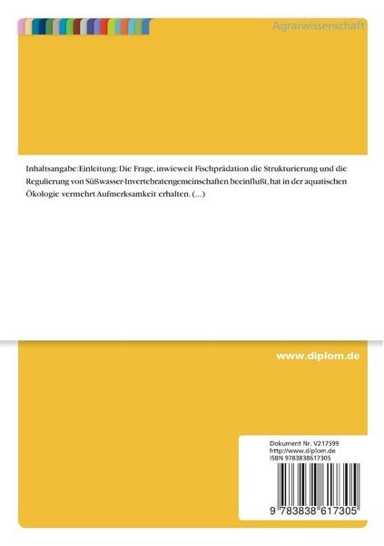 Produktbild: Einflu&szlig; von Karpfenbesatz auf die Invertebratengemeinschaft der Ismaninger Fischteiche