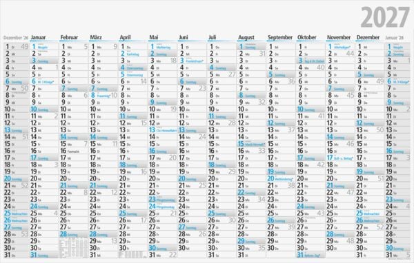 Produktbild: Plakatkalender 2027, 1210&times;770 mm