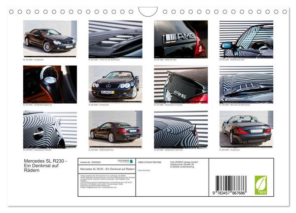 Produktbild: Mercedes SL R230 - Ein Denkmal auf R&auml;dern (Wandkalender 2026 DIN A4 quer), CALVENDO Monatskalender