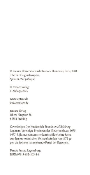 Produktbild: Spinoza und die Politik