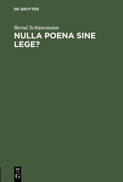 Produktbild: Nulla poena sine lege?