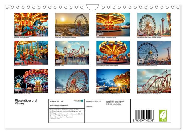 Produktbild: Riesenr&auml;der und Kirmes (Wandkalender 2026 DIN A4 quer), CALVENDO Monatskalender