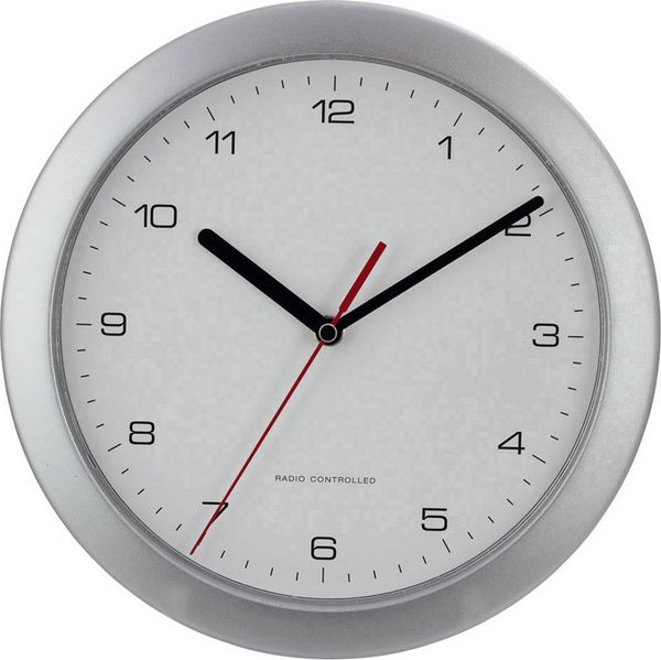 Produktbild: EUROTIME 56787 Funk Wanduhr 25cm x 38mm Silber