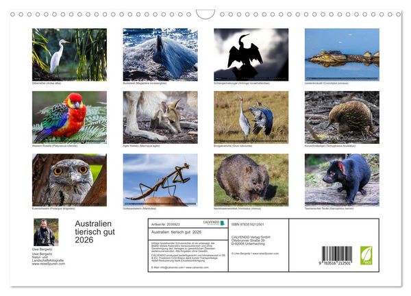 Produktbild: Australien tierisch gut 2026 (Wandkalender 2026 DIN A3 quer), CALVENDO Monatskalender