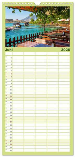 Produktbild: Familienplaner 2026 - Die S&uuml;dt&uuml;rkei entdecken mit 5 Spalten (Wandkalender, 21 x 45 cm) CALVENDO