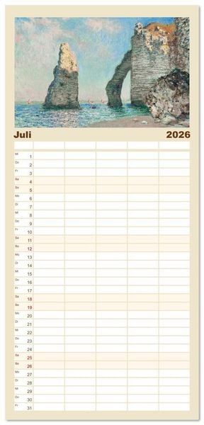 Produktbild: Familienplaner 2026 - Typisch Monet mit 5 Spalten (Wandkalender, 21 x 45 cm) CALVENDO