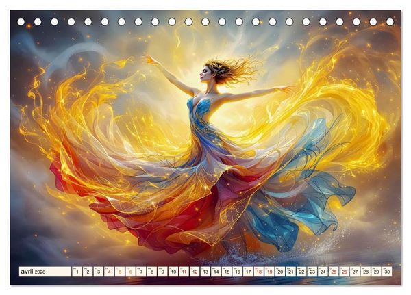 Produktbild: &Eacute;l&eacute;gance captivante (Calendrier de bureau 2026 DIN A5 vertical), CALVENDO calendrier mensuel