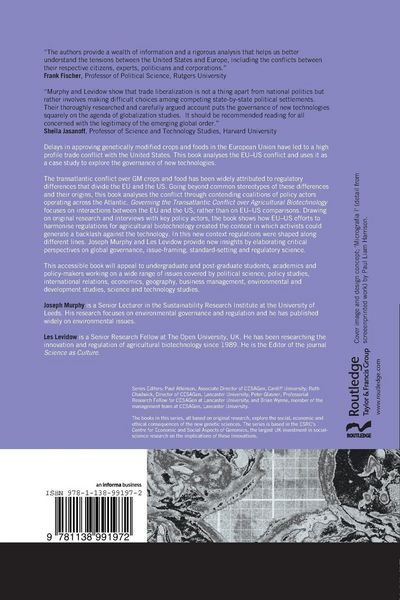 Produktbild: Governing the Transatlantic Conflict over Agricultural Biotechnology