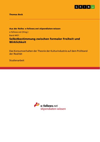 Produktbild: Selbstbestimmung zwischen formaler Freiheit und Wirklichkeit