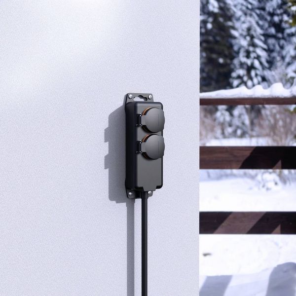 Produktbild: Hama 00223061 Gartensteckdose Schwarz erh&ouml;hter Ber&uuml;hrungsschutz