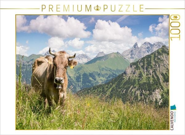 Produktbild: CALVENDO Puzzle Kuh am Fellhorn | 1000 Teile Lege-Gr&ouml;&szlig;e 64x48cm Foto-Puzzle f&uuml;r gl&uuml;ckliche Stunden