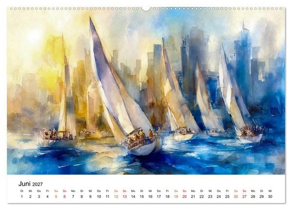 Produktbild: Segeln - Wind Eleganz (hochwertiger Premium Wandkalender 2027 DIN A2 quer), Kunstdruck in Hochglanz