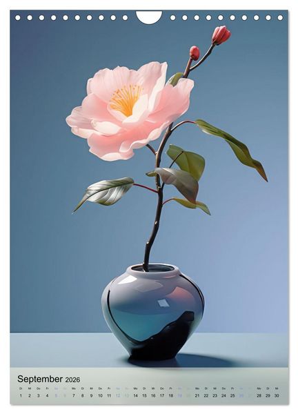 Produktbild: Blumenpracht in edlen Vasen (Wandkalender 2026 DIN A4 hoch), CALVENDO Monatskalender