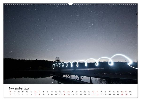 Produktbild: Lightpainting - Malen mit Licht und Zeit (Wandkalender 2026 DIN A2 quer), CALVENDO Monatskalender