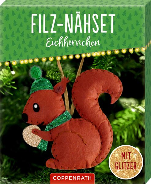 Produktbild: Filz-N&auml;hset Weihnachts-Anh&auml;nger "Eule/Eichh&ouml;rnchen", sort.