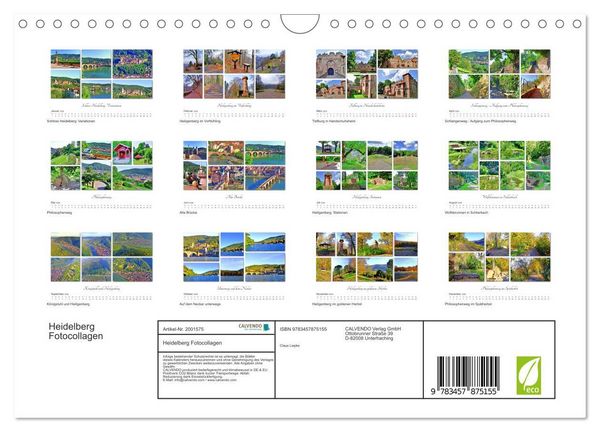Produktbild: Heidelberg Fotocollagen (Wandkalender 2026 DIN A4 quer), CALVENDO Monatskalender