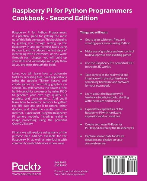 Produktbild: Raspberry Pi for Python Programmers Cookbook, Second Edition