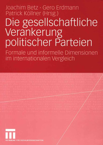 Produktbild: Die gesellschaftliche Verankerung politischer Parteien
