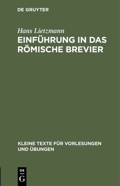 Produktbild: Einf&uuml;hrung in das r&ouml;mische Brevier