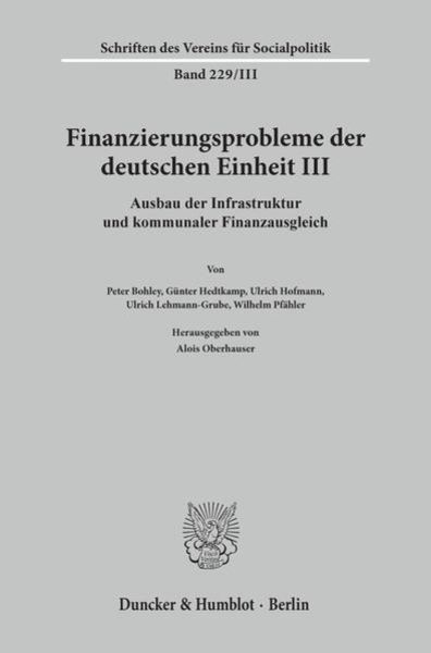 Finanzierungsprobleme der deutschen Einheit III.