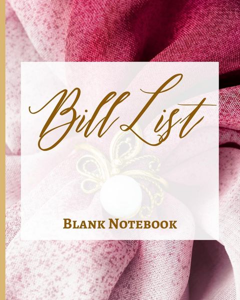 Produktbild: Bill List - Blank Notebook - Write It Down - Pastel Rose Pink Gold Brown Abstract Modern Contemporary Unique Design Fun