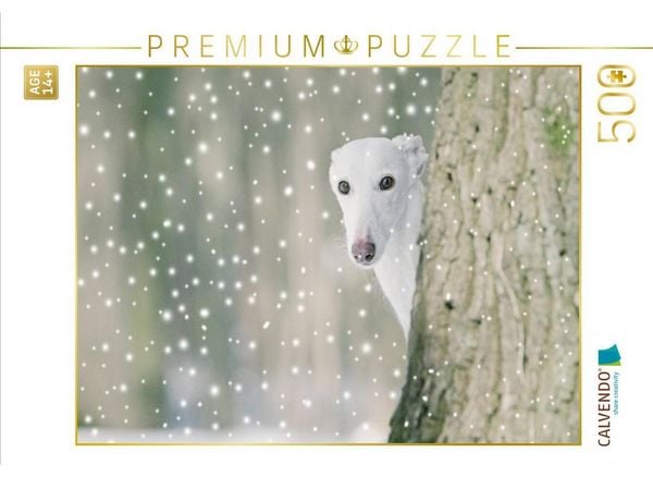 CALVENDO Puzzle Winterwindhund | 500 Teile Lege-Größe 48 × 36 cm Foto-Puzzle für Erwachsene