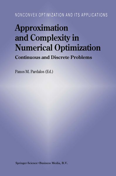 Produktbild: Approximation and Complexity in Numerical Optimization