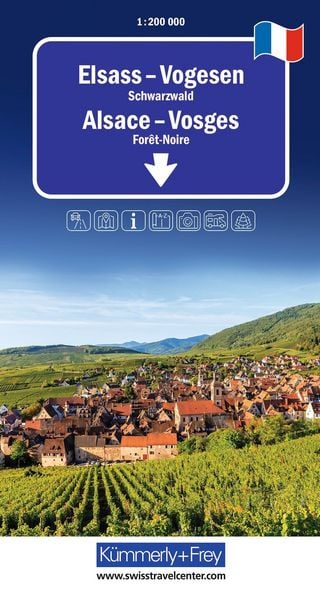 Produktbild: K&uuml;mmerly+Frey Regional-Strassenkarte Elsass, Vogesen 1:200.000