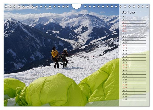 Produktbild: Gleitschirmfliegen in den Tuxer Alpen (Wandkalender 2026 DIN A4 quer), CALVENDO Monatskalender