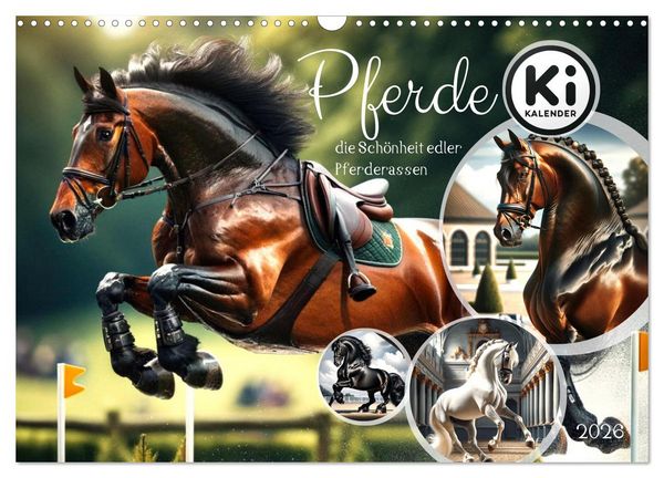 Produktbild: Pferde - die Sch&ouml;nheit edler Pferderassen (Wandkalender 2026 DIN A3 quer), CALVENDO Monatskalender