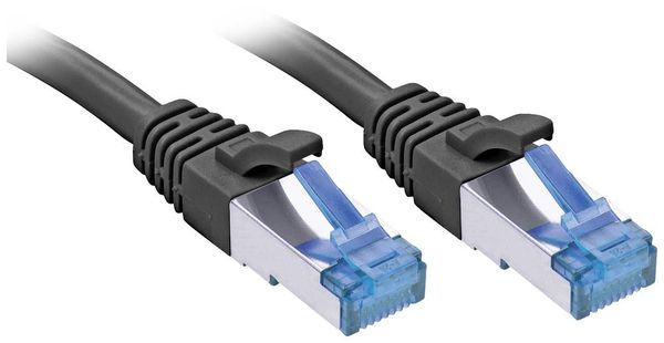 LINDY 47412 RJ45 Netzwerkkabel, Patchkabel CAT 6a S/FTP 1.00m Schwarz 1St.