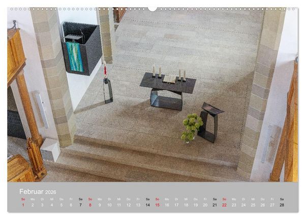 Produktbild: Backnang - Panoramablicke in die Stiftskirche (Wandkalender 2026 DIN A2 quer), CALVENDO Monatskalender