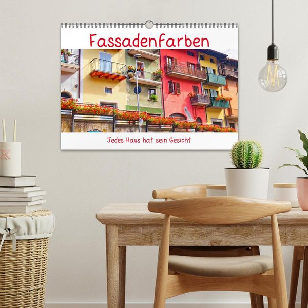 Produktbild: Fassadenfarben, jedes Haus hat sein Gesicht. (Wandkalender 2026 DIN A3 quer), CALVENDO Monatskalender