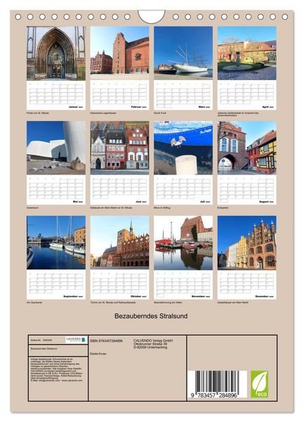 Produktbild: Bezauberndes Stralsund (Wandkalender 2026 DIN A4 hoch), CALVENDO Monatskalender