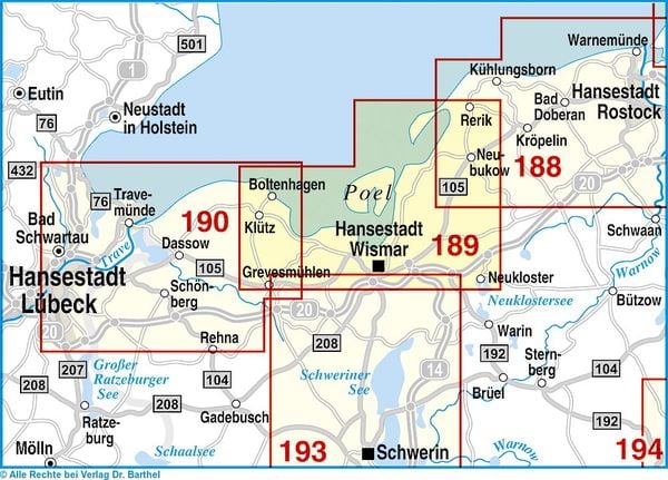 Produktbild: Hansestadt Wismar, Insel Poel, Boltenhagen und Umgebung Radwander- und Wanderkarte 1 : 50 000