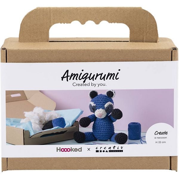Produktbild: Creativ Company Kreativ Set Amigurumi, Waschb&auml;r, Schwarz, Blau