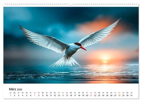 Produktbild: Seeschwalben - Meister der L&uuml;fte (Wandkalender 2026 DIN A2 quer), CALVENDO Monatskalender
