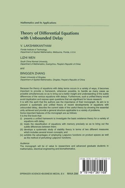 Produktbild: Theory of Differential Equations with Unbounded Delay