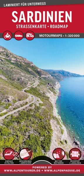 Produktbild: MoTourMaps Sardinien Auto- und Motorradkarte 1:330.000