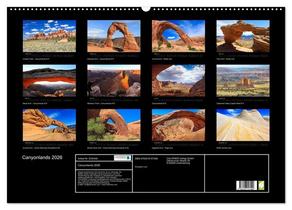 Produktbild: Canyonlands 2026 (Wandkalender 2026 DIN A2 quer), CALVENDO Monatskalender