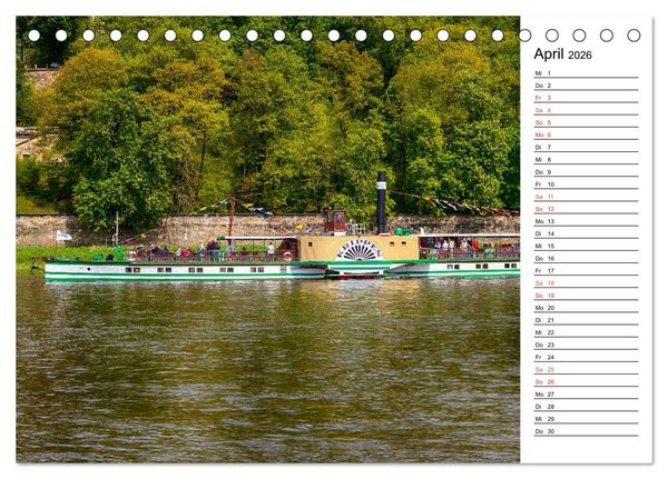 Produktbild: Schaufelraddampfer (Tischkalender 2026 DIN A5 quer), CALVENDO Monatskalender