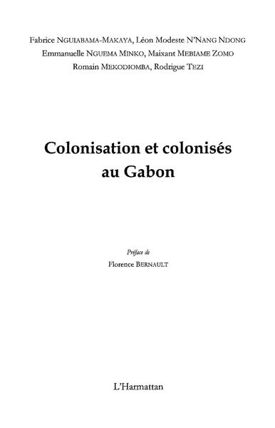 Produktbild: Colonisation et colonises au Gabon